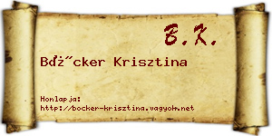 Böcker Krisztina névjegykártya